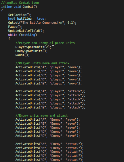 Combat Loop Code Snippet