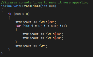 Erasing Lines Code