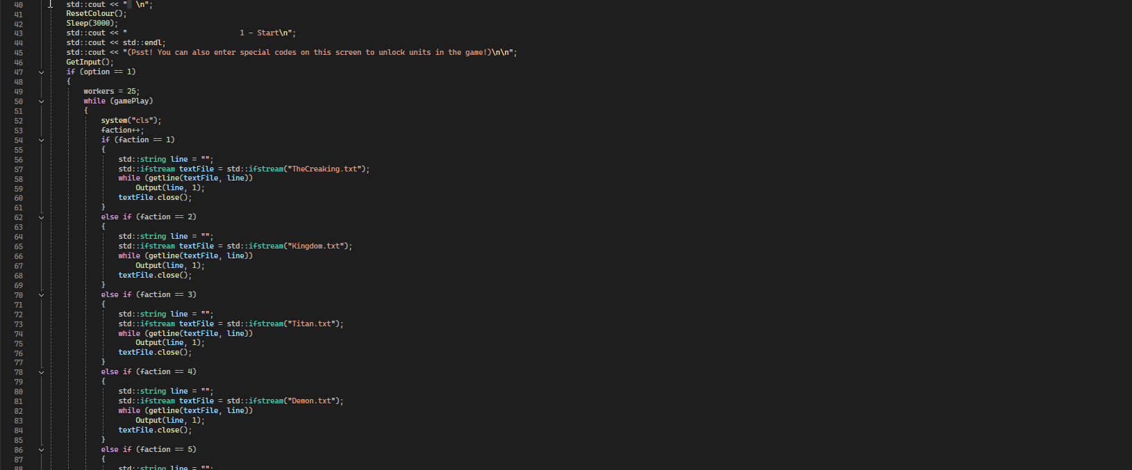 Reading txt files Code Snippet