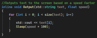 Text Output Code