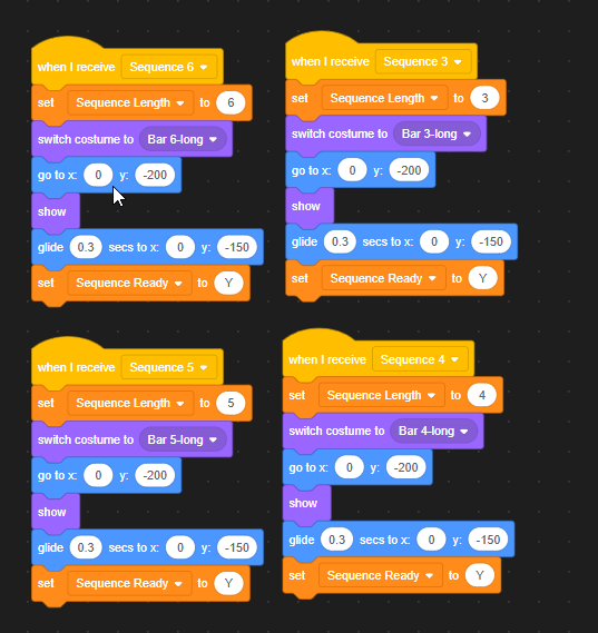 Sequence Set Up Blocks