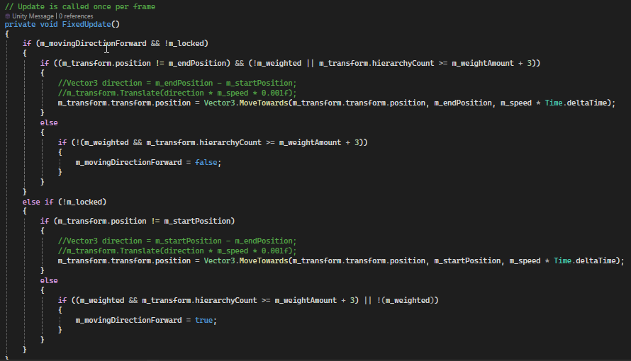 Moving Platforms Code Snippet
