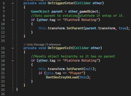 Platform Parenting Code Snippet