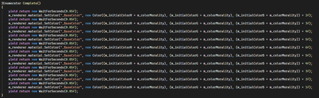 Colour Completion Code Snippet