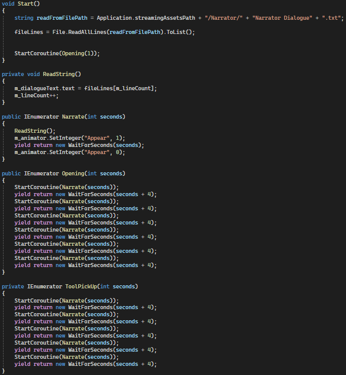 Narrator Code Snippet