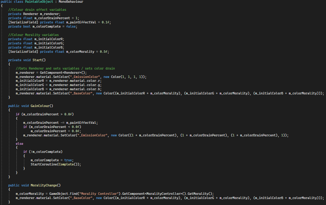 Paintable Object Code Snippet