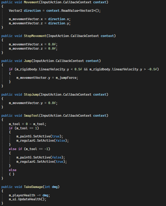 Player Controls Code Snippet