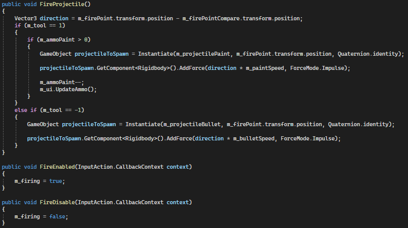 Paint Projectiles Code Snippet