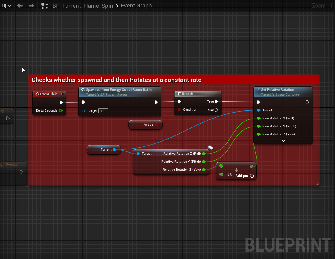 Flame Turret Blueprint Snippet