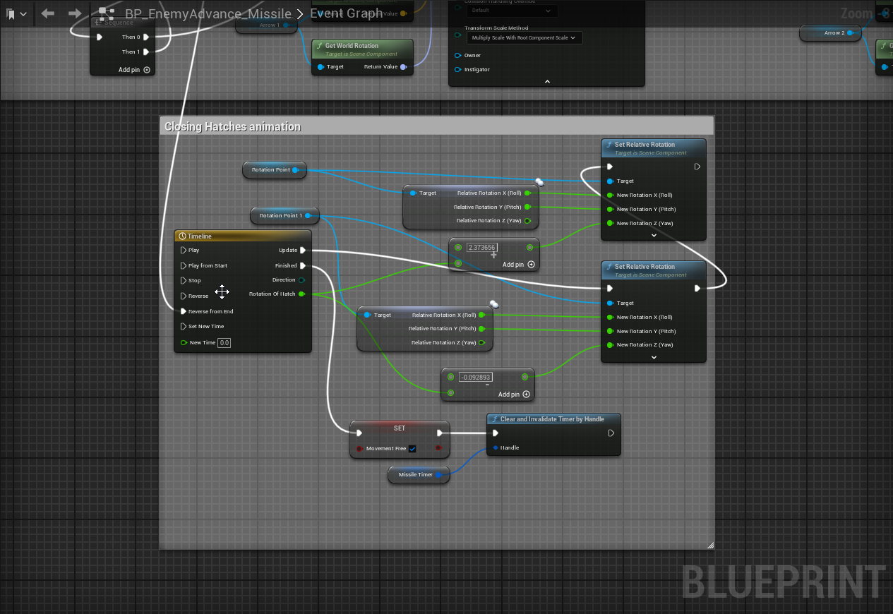 Missile Hatch Animation Blueprint Snippet