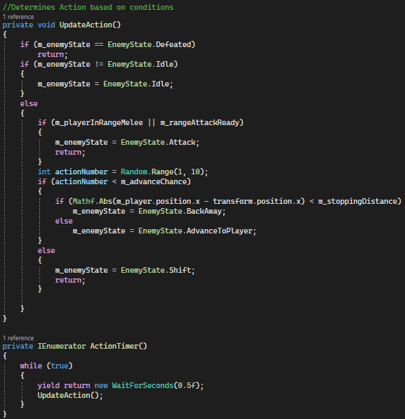 Enemy AI Code Snippet