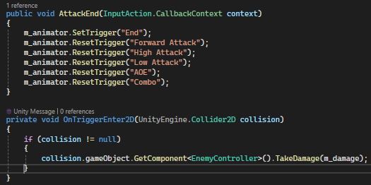Enemy Animation Reset Code Snippet