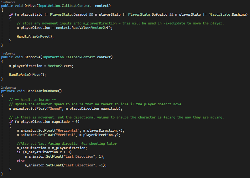 Movement Code Snippet