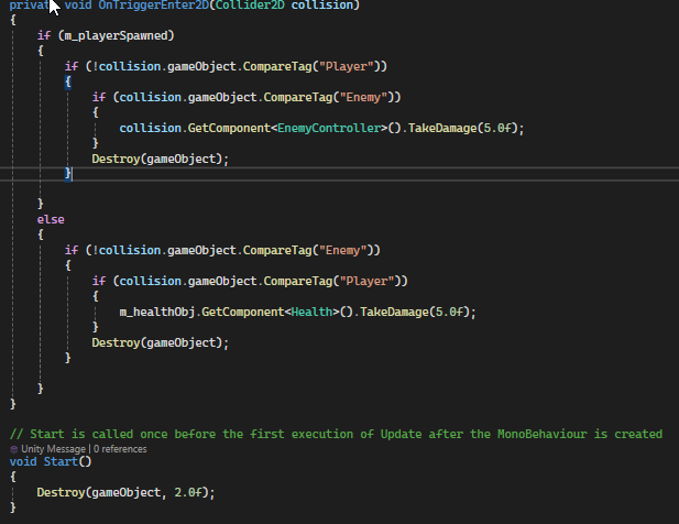 Projectile Code Snippet
